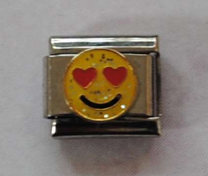 ITALIAN CHARMS - GLITTER SMILEY FACE (FITS NOMINATION)