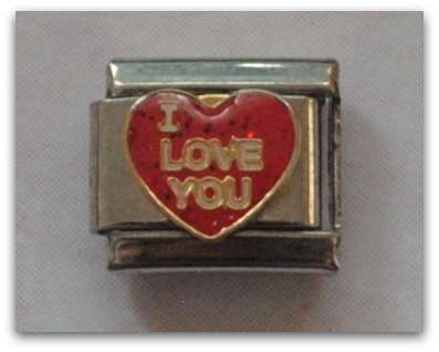 ITALIAN CHARMS - I LOVE YOU HEART RED (FITS NOMINATION)