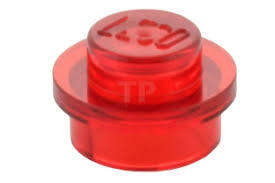 SET 5974: TRANS RED PLATE ROUND 1X1 STRAIGHT SIDE