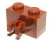 LEGO BROWN BRICK MODIFIED 1X2 WITH HOLDER
