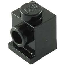 LEGO BLACK BRICK MODIFIED 1X1 WITH HEADLIGHT
