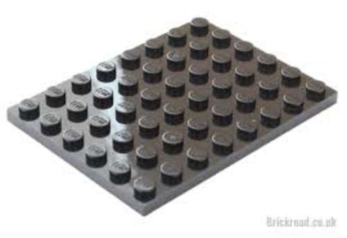 DARK GREY (6X8 STUD) FLAT BUILDING PLATE