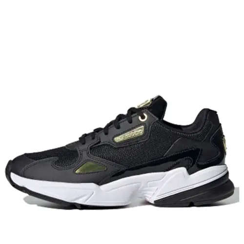 ADIDAS FALCON SHOES WOMANS  -  Black/Gold/White - Size 4  UK to 8 UK