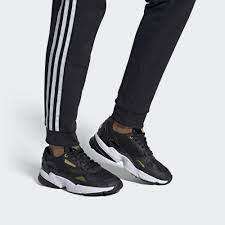 ADIDAS FALCON SHOES WOMANS  -  Black/Gold/White - Size 4  UK to 8 UK