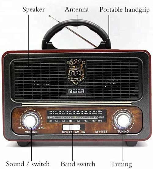Meier M-1916BT Portable Antique Bluetooth Radio
