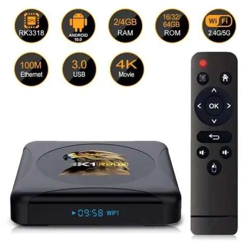 HK1 RBOX Smart TV Box Android 10 4K Media Player RK3318 2GB/16GB 2.4G / 5G Wifi -Fully loaded
