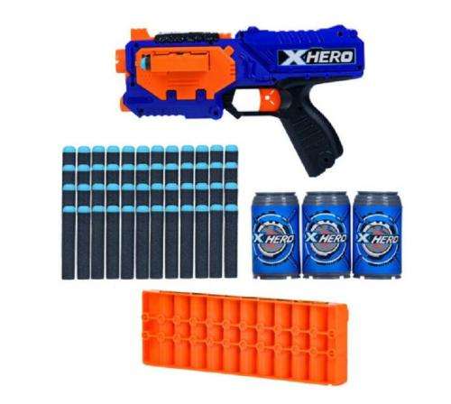 Xhero Soft Bullet Gun Set - Tornado gun - 24 foam bullets - 5 targets