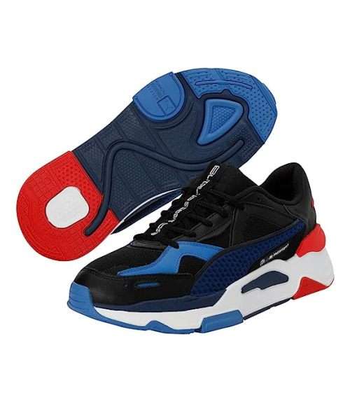 Puma Unisex-Adult BMW MMS RS-Simul8 Black-Estate Blue-Rosso Corsa Sneaker  - Size 6 to 10
