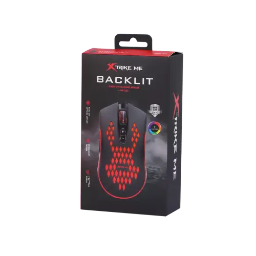 XTRIKE ME GM-222 RGB Gaming mouse  7D Programmable  6400 DPI | Black