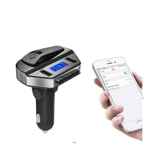 Car Charger Kit MP3 Player with BT Earphone V6 - Black