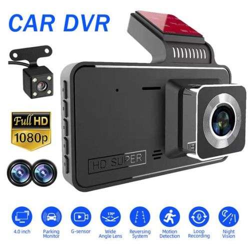 4-inch Dual Camera Car Dash Cam  Driving Recorder HD 1080p, 170 ° Angle Lens