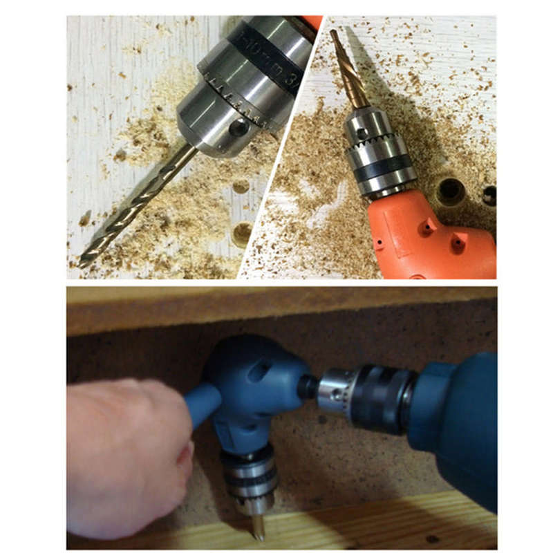 90 DEGREE RIGHT ANGLE DRILL ATTACHMENT DRIVE ADAPTER WITH KEYED CHUCK POWER TOOL