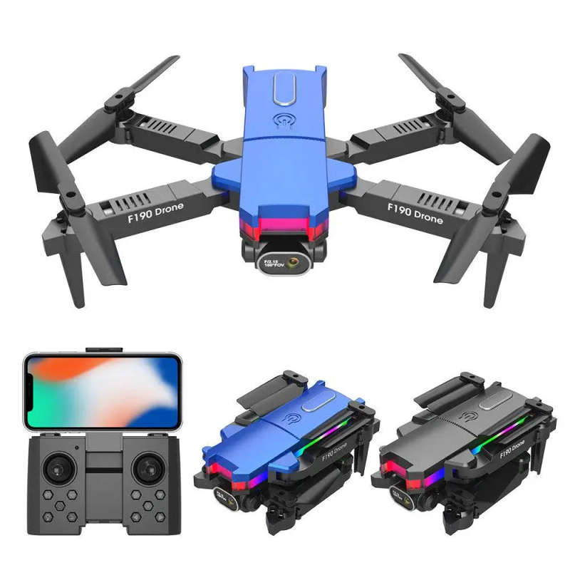 F190 Toy Drone - With 4K Camera F/2.15 100° FOV Led Night Flight Foldable Mini Drone