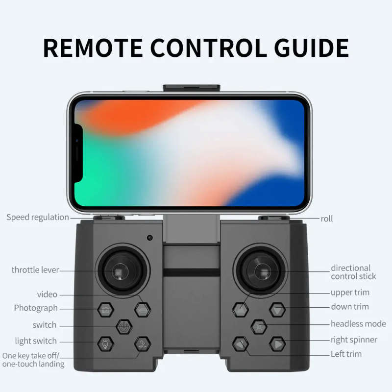 F190 Toy Drone - With 4K Camera F/2.15 100° FOV Led Night Flight Foldable Mini Drone
