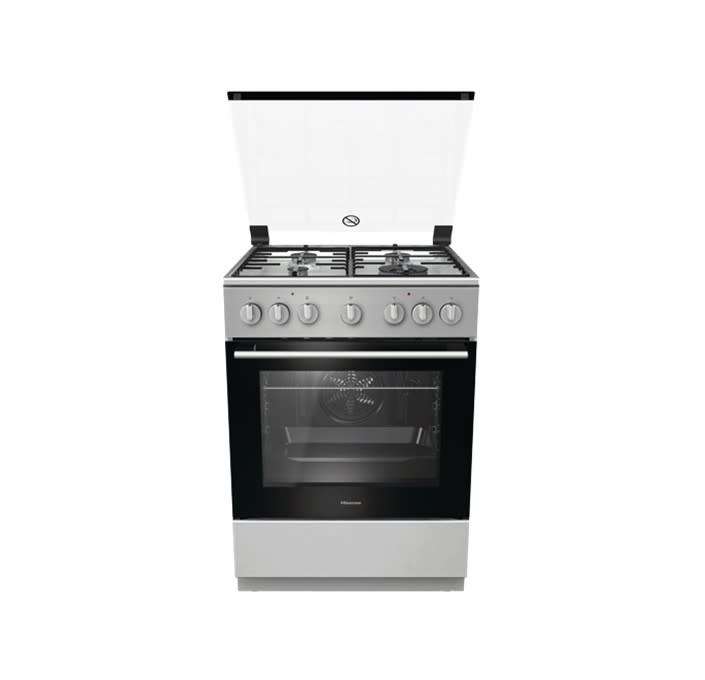 HISENSE HC63112AXZA 600MM STAINLESS STEEL 4 BURNER GAS/ELECTRIC COOKER