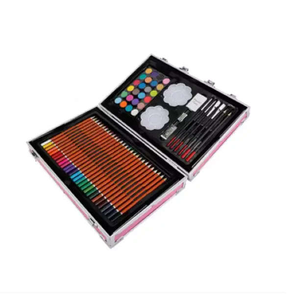 00 PCS-Unicorn Art Painting Set with Aluminum Alloy Case - Pink