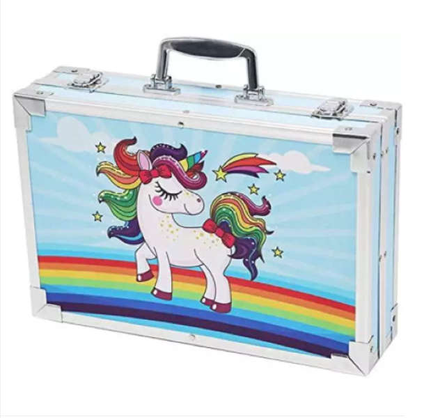00 PCS-Unicorn Art Painting Set with Aluminum Alloy Case - Blue