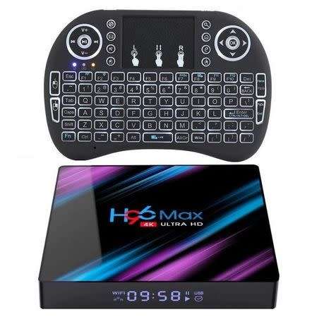 4K Android 9.0 (2GB RAM+16ROM) H96 MAX-3318 with Backlit Mini Keyboard Combo