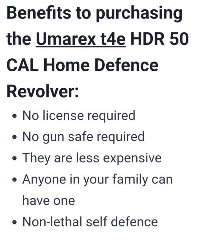 UMAREX SELF DEFENSE  50cal CO2 6 SHOT DOUBLE ACTION REVOLVER