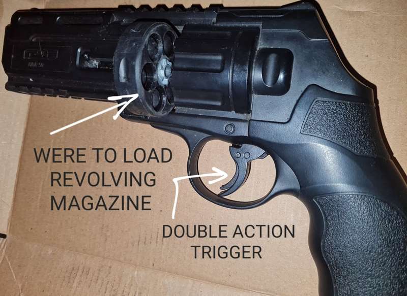UMAREX SELF DEFENSE  50cal CO2 6 SHOT DOUBLE ACTION REVOLVER