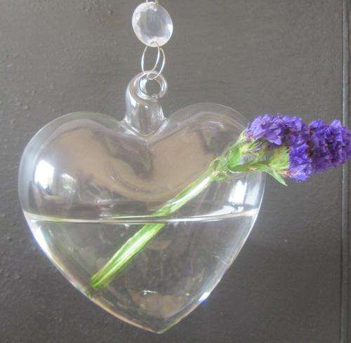 Beautiful Glass Hanging Orbs- Heart Shaped