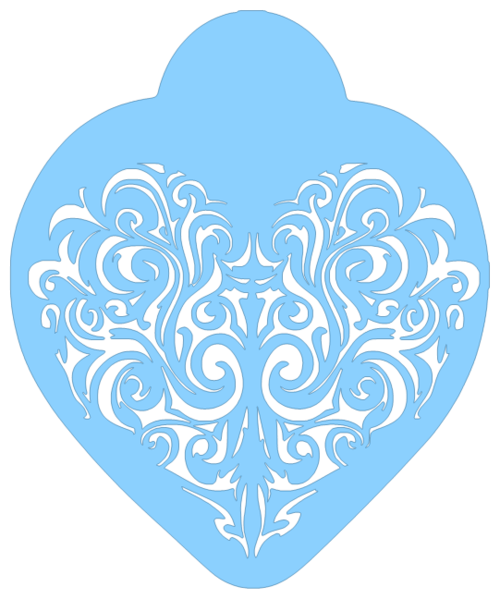 HEART SHAPED CAKE STENCIL