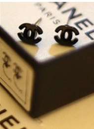 Classic Black Mini Chanel Stud Earrings