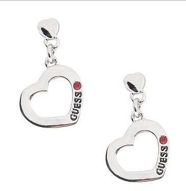 Red dot heart brand new GUESS earrings