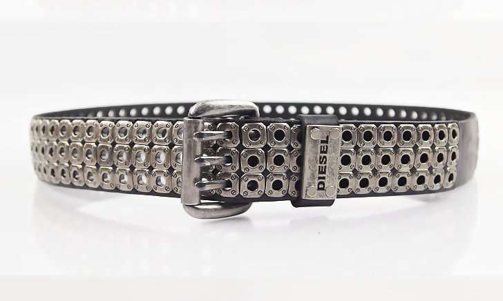 Diesel men's leather belt rivet belt influx of wild fashion.