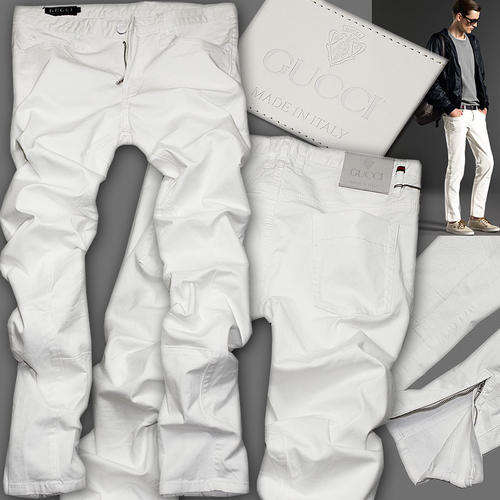 Hot specials wind-washed pure color Gucci SIZE 38 line cropped skinny jeans.