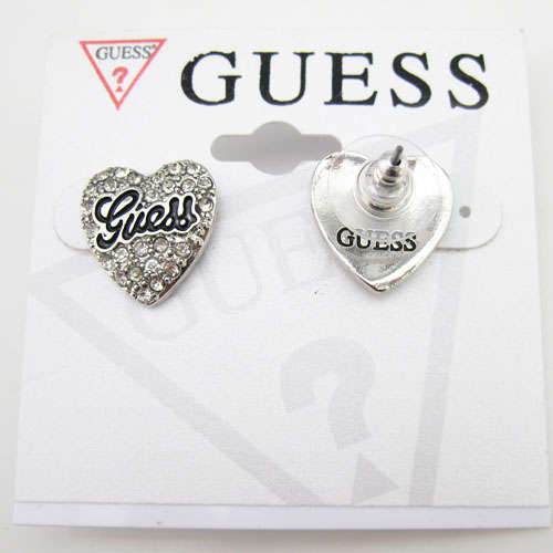 brand new GUESS small crystal heart earrings