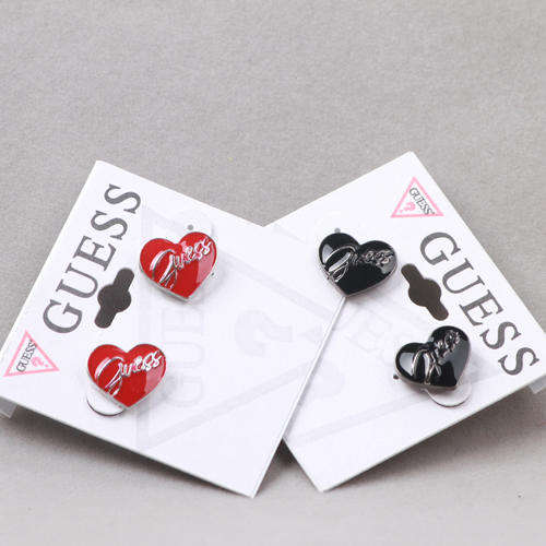 Brand new GUESS mini sweet red or black heart earrings.