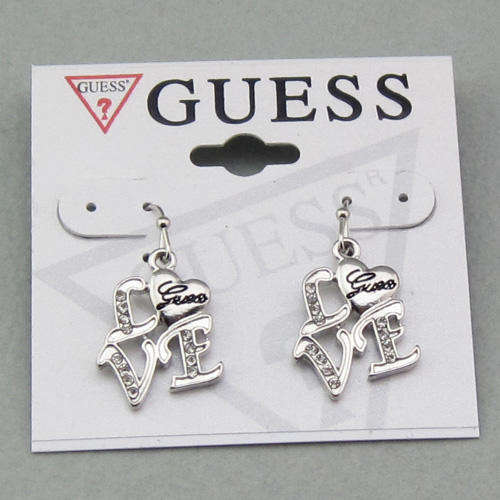 brand new GUESS love silver earrings