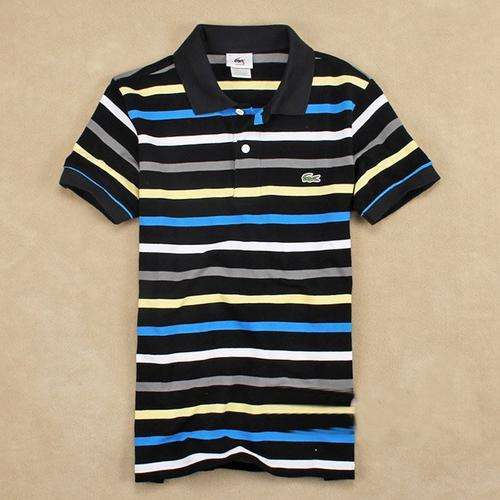 Lacoste men's classic stripe POLO short sleeves breathable cotton.