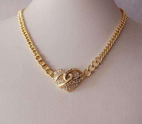 Original Guess full rhinestone necklace jewelry fine love silver or gold