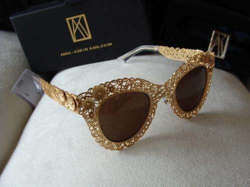 Brand new Dolce & Gabbana models carved openwork lace laser sunglasses metal frame.