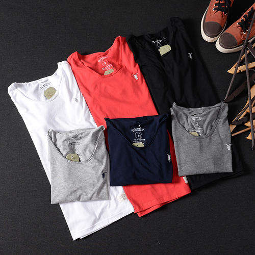 Brand new ALL SAINTS men's summer models simple cotton T-shirt cultivating V-neck.