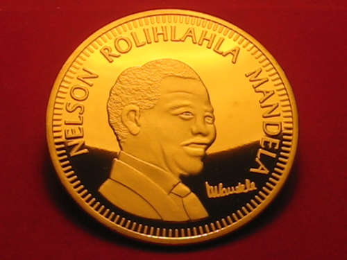 Nelson Mandela - 10 Years of Freedom (24KT Gold Plated Medallion)