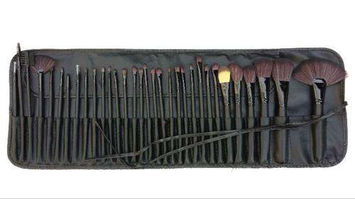 32 PCS Makeup Brush Cosmetic Black Make-up Brushes & Set Kit Case Pouch Bag