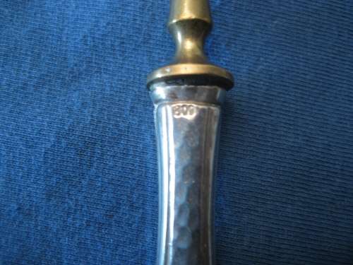 VINTAGE SET of SIX CAKE FORKS: Gold Washed Prongs: 800 Silver Handles