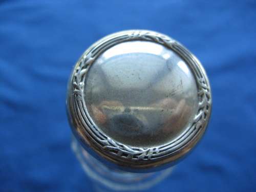 Vintage German Perfume Bottle with Solid 950 Silver Lid and Ground Glass Stopper