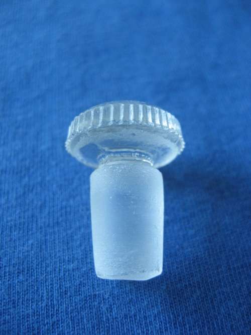Vintage German Perfume Bottle with Solid 950 Silver Lid and Ground Glass Stopper
