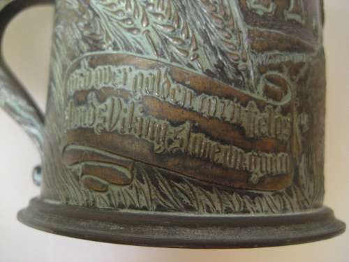 Magnificent Vintage Bronze Stein / Tankard Low Relief Denmark Edward Aagaard