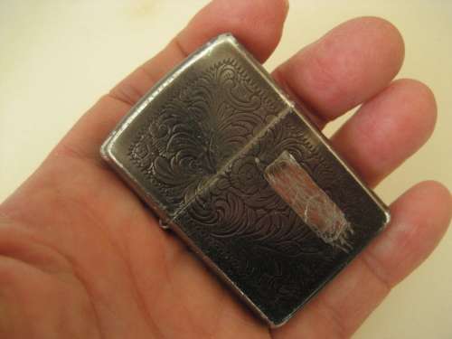 Vintage Zippo Lighter Bradford USA Classic Gunmetal Finish Flowers and Foliage