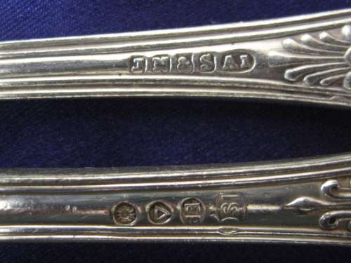 Kings and Queens Pattern harlequin set of 6 Silver Plated Dessert / Small Table Forks