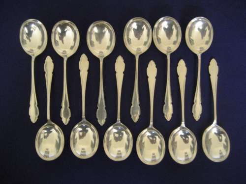 Delightful 12 Place Settings 24 Piece Silver Plated Dessert Set 12 Spoons and 12 Forks