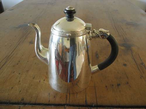 Sterling Silver Art Deco Celtic Design Coffee Pot Birmingham 1934 Roberts and Dore