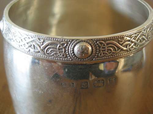 Sterling Silver Art Deco Celtic Design Sugar Bowl Birmingham 1934 Roberts and Dore