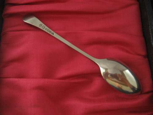 Cased Set of 6 Bead Pattern Coffee (Espresso) Spoons and Sugar Tongs Silver Plated