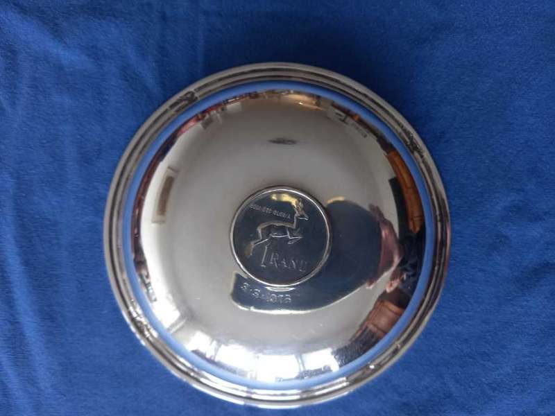 South African Mint Fine (99.9%) Silver Dish (195.5 gm) 1977 with R1 Coin Insert 1977